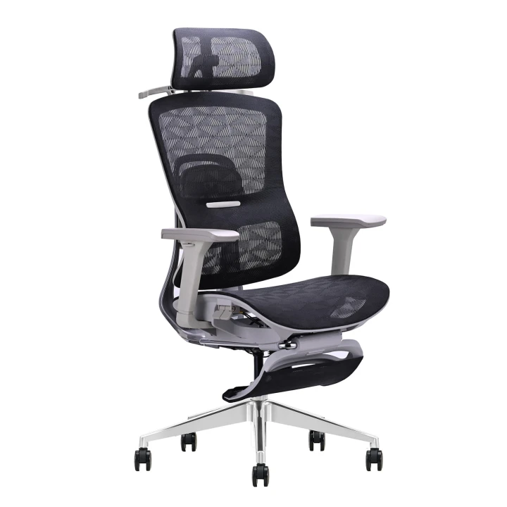 Fotel ergonomiczny biurowy obrotowy z regulacją Homer Czarno-Szary