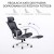 Fotel ergonomiczny biurowy obrotowy z regulacją Homer Czarno-Szary z regulowanym podnóżkiem