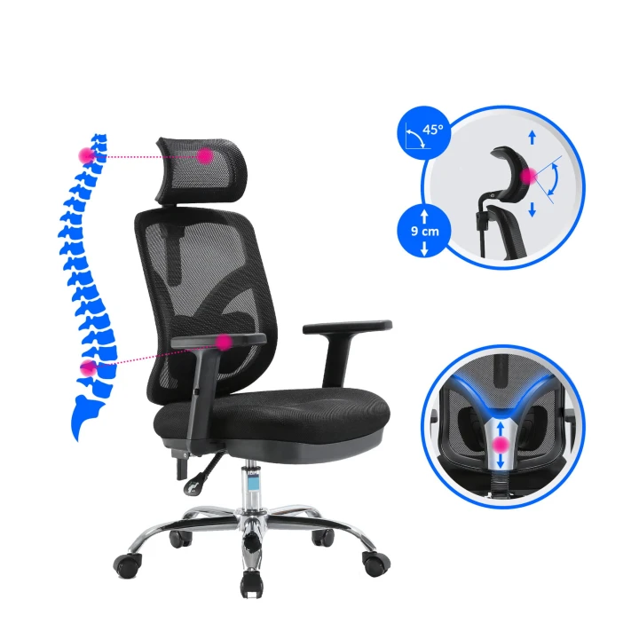 Fotel biurowy regulowany fotel krzesło do biura gabinetu Pomarańczowe