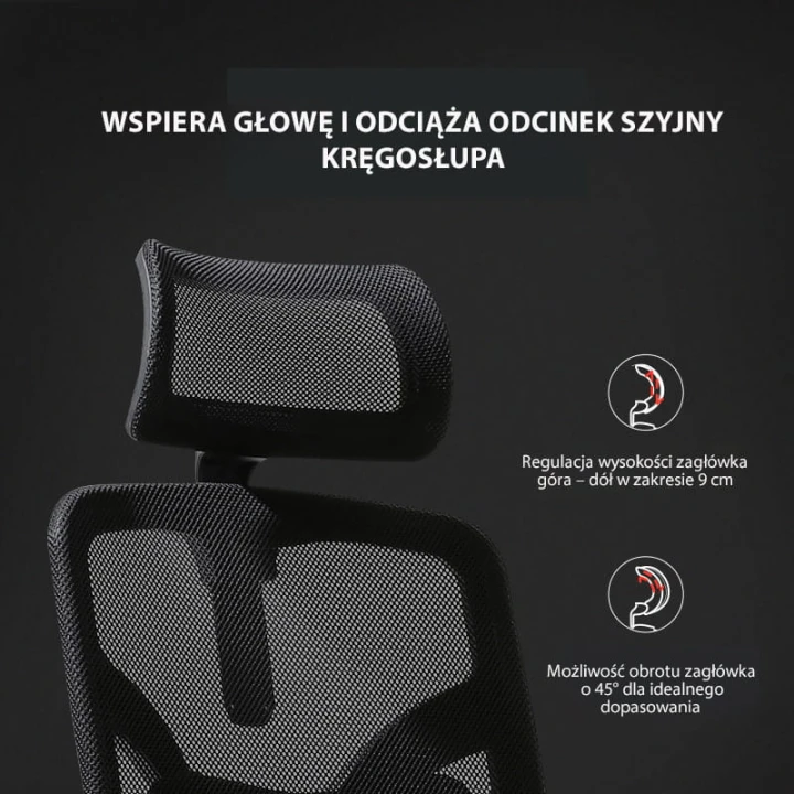 Fotel biurowy regulowany fotel krzesło do biura gabinetu Szare