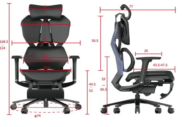 Fotel gamingowy obrotowy dla graczy do biura  regulowany ergonomiczny