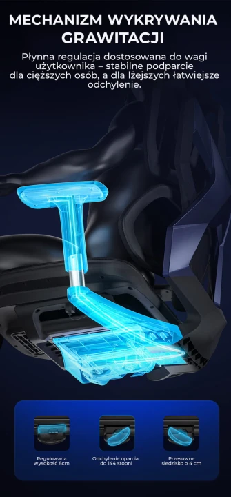Fotel obrotowy dla graczy do biura  gamingowy regulowany ergonomiczny