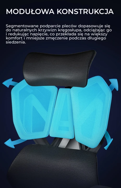 Fotel obrotowy dla graczy do biura  gamingowy regulowany ergonomiczny