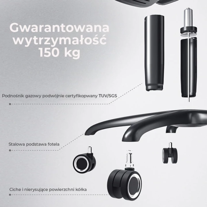 Fotel obrotowy dla graczy do biura ergonomiczny regulowany gamingowy