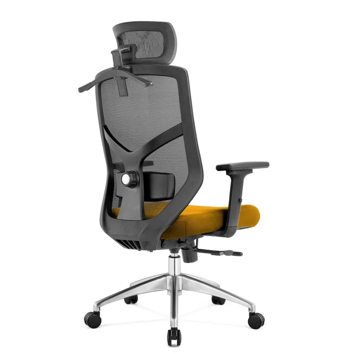 Fotel biurowy ergonomiczny do biura i domu regulacją Żółty