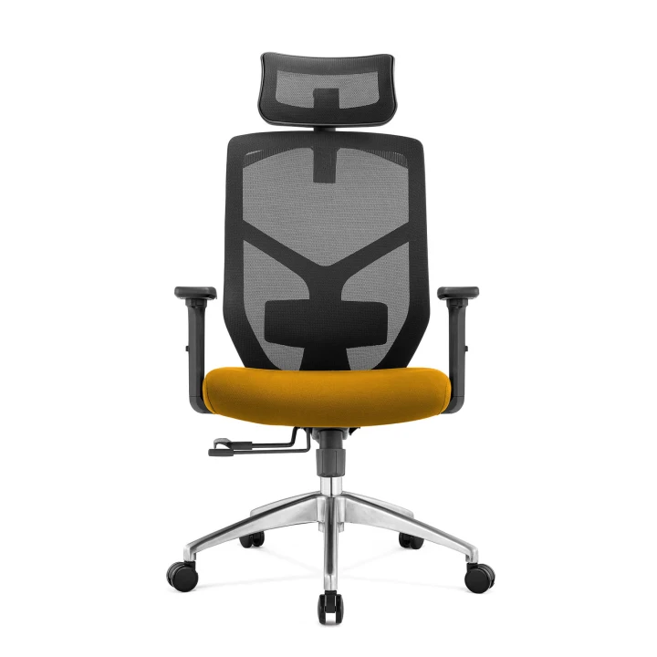 Fotel biurowy ergonomiczny do biura i domu regulacją Żółty