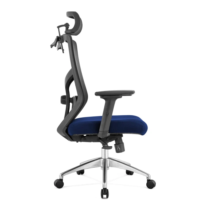 Fotel biurowy ergonomiczny do biura i domu regulacją granatowy