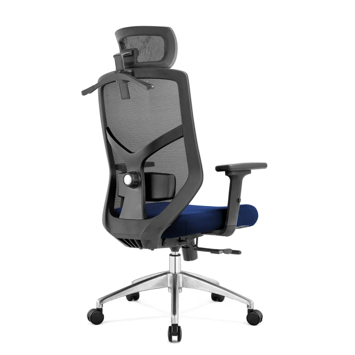 Fotel biurowy ergonomiczny do biura i domu regulacją granatowy