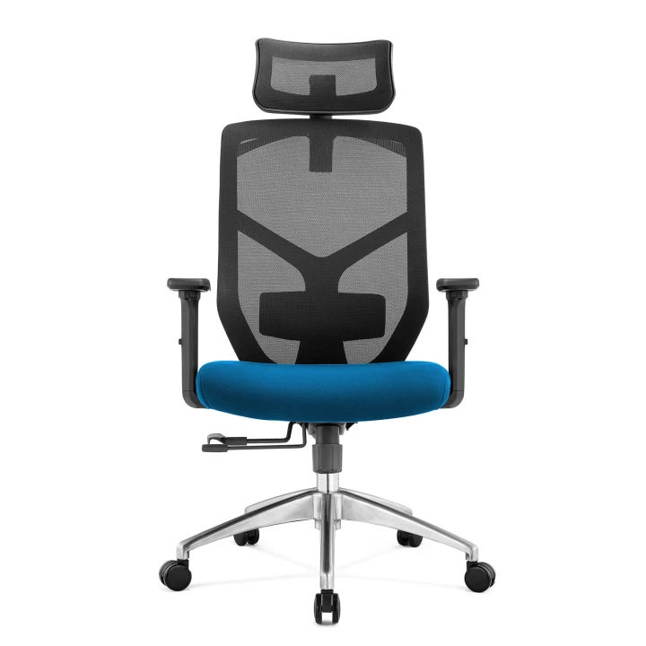 Fotel biurowy ergonomiczny do biura i domu regulacją niebieski