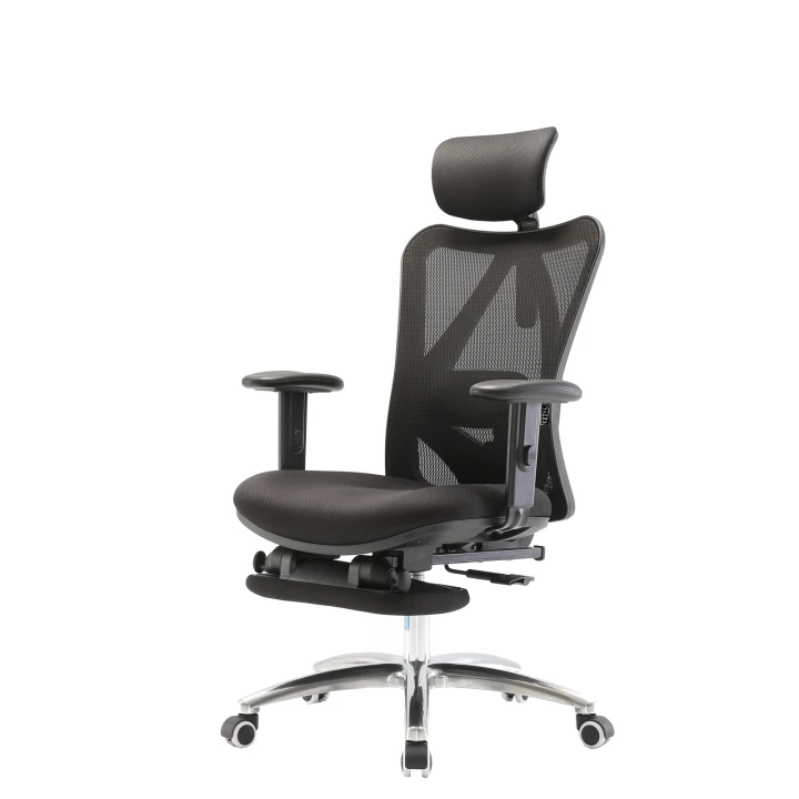 Fotel ergonomiczny biurowy obrotowy eurOpa+ z podnóżkiem i regulacją