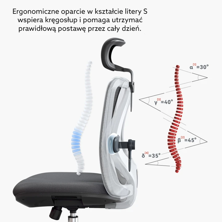 Fotel ergonomiczny biurowy obrotowy eurOpa+ z podnóżkiem i regulacją