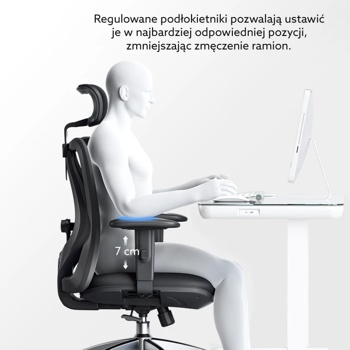 Fotel ergonomiczny biurowy obrotowy eurOpa+ z podnóżkiem i regulacją