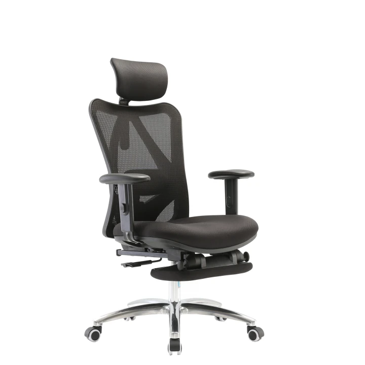 Fotel ergonomiczny biurowy obrotowy eurOpa+ z podnóżkiem i regulacją