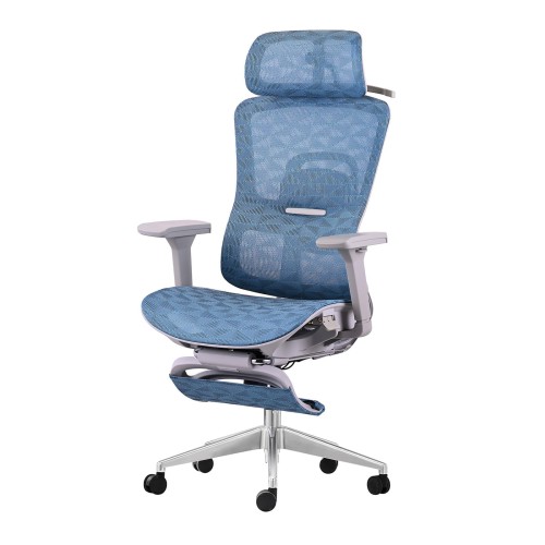 Fotel ergonomiczny biurowy z podnóżkiem obrotowy do biura i domu Homer