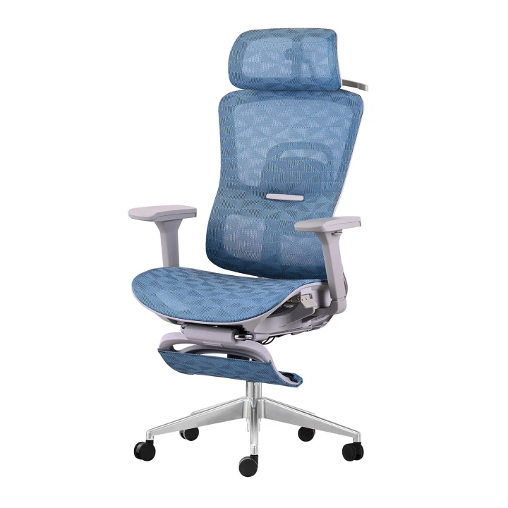Fotel ergonomiczny biurowy z podnóżkiem obrotowy do biura i domu Homer