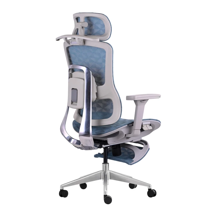 Fotel ergonomiczny biurowy z podnóżkiem obrotowy do biura i domu Homer