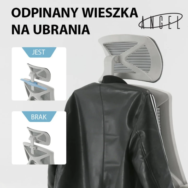 Fotel ergonomiczny biurowy obrotowy Spino szary