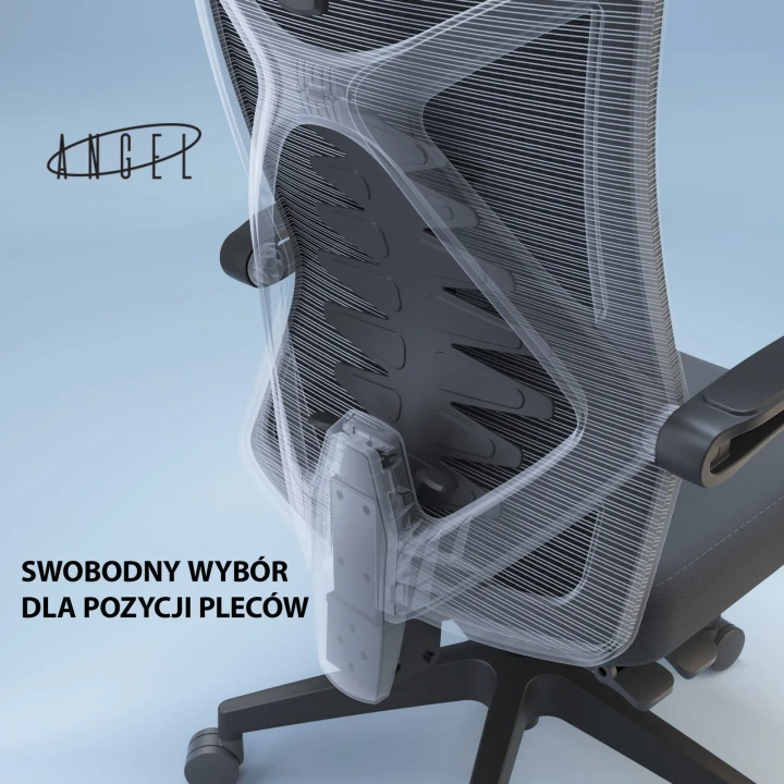 Fotel ergonomiczny  biurowy obrotowy Spino czarny z regulacją