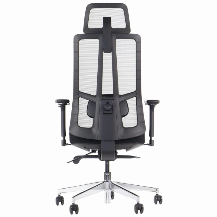 Ergonomiczny fotel biurowy obrotowy do biura i home office AKCENT PLUS czarny mechanizm samoważący podłokietniki 4D