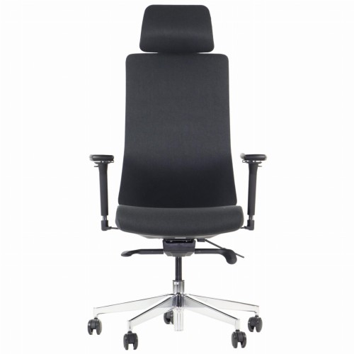 Ergonomiczny fotel biurowy obrotowy do biura i home office AKCENT/F PLUS czarny mechanizm samoważący podłokietniki 4D