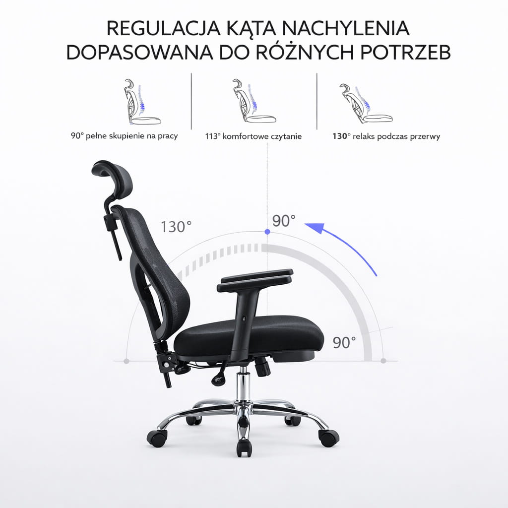 fotel obrotowy do biura z regulacją