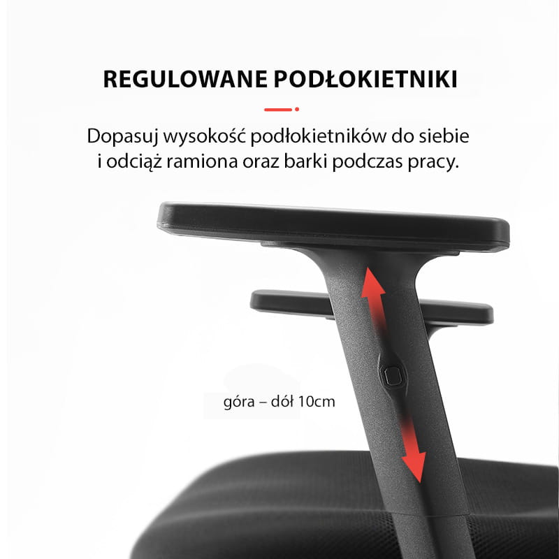fotel obrotowy do biura z regulowanymi podłokietnikami homestyleconcept.pl