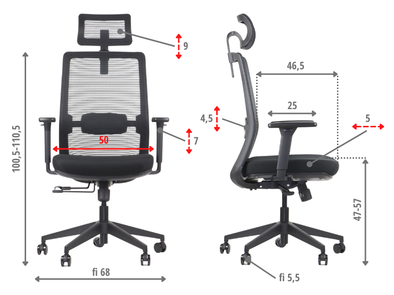 Fotel ergonomiczny do biura z regulacją homestyleconcept.pl