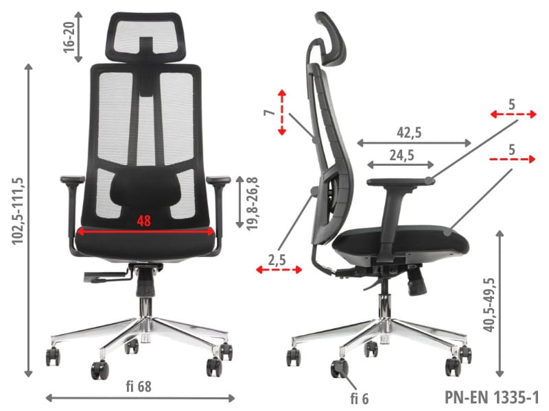 fotel ergonomiczny z regulacją Akcent czarny homestyleconcept.pl
